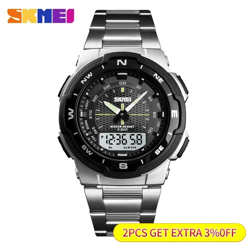 SKMEI Waterproof Watch Relogio Masculino Watch Men Fashion Sport Quartz Clock Luxury Full Steel Business Mens Watches 1370