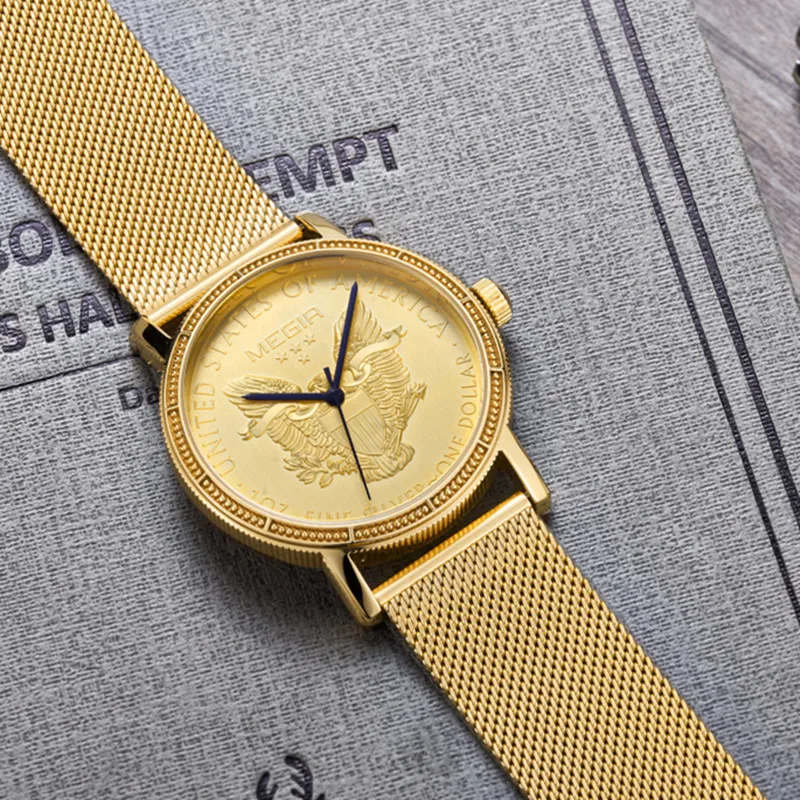 

MEGIR Sport Quartz Watch for Men Fashion Waterproof Chronograph Wristwatch with Date Stainless Steel Strap Luminous Hands