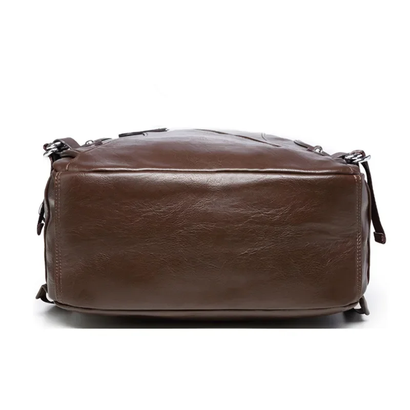 High Capacity Men Vintage PU Laptop Backpack Women Shool Bags Man Travel Leisure Backpacks Retro Casual Bag Schoolbag Teenager