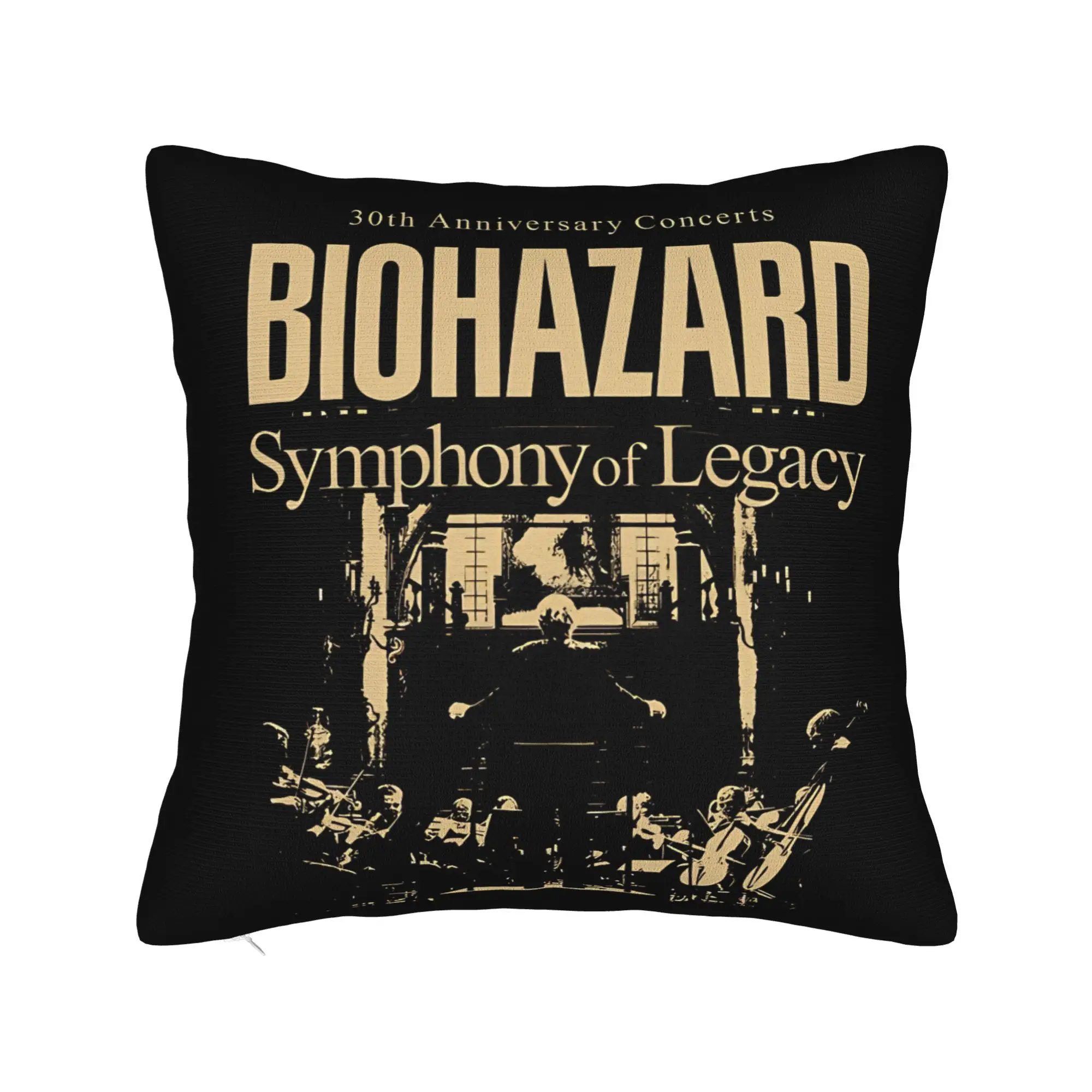 30th Anniversary Concerts Biohazard Symphony of Legacy Pillow Cover  Square Cushion Cover Kawaii Pillow Case For Car Home Decor