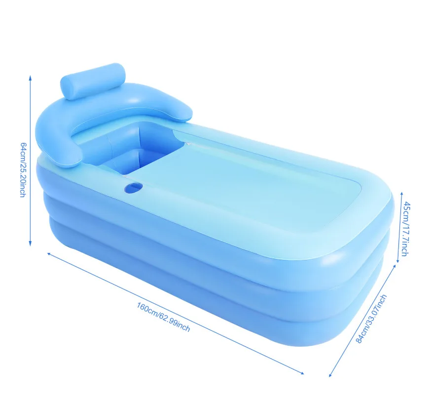 Aufblasbare Badewanne, tragbare PVC-SPA-Badewanne, elektrische Pumpe mit ergonomischer Rückenlehne, Reißverschlussdeckel, für Zuhause und draußen, für Erwachsene und Kinder – Detail 8
