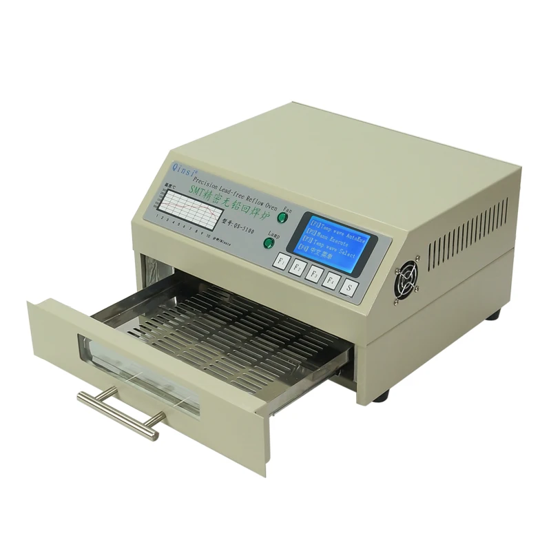 QS-5100 600W desktop automatic lead-free solder smt reballing reflow oven for SMD rework