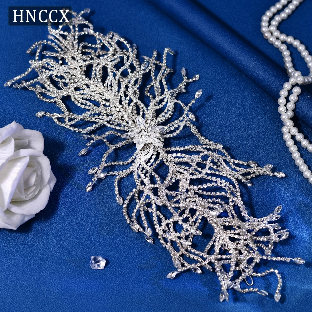 HNCCX  Handmade Bride Headdress Hair Accessories Shining Wedding Crystal Headpiece Bridal Hair Ornament for Party Tiaras CP423