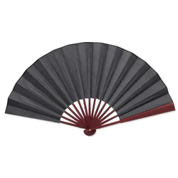 60cm x 33cm Chinese Style Hand-Held Folding Handheld Fans Men Folding Bamboo Blank black Handheld Fans Wedding Party Gift Hand