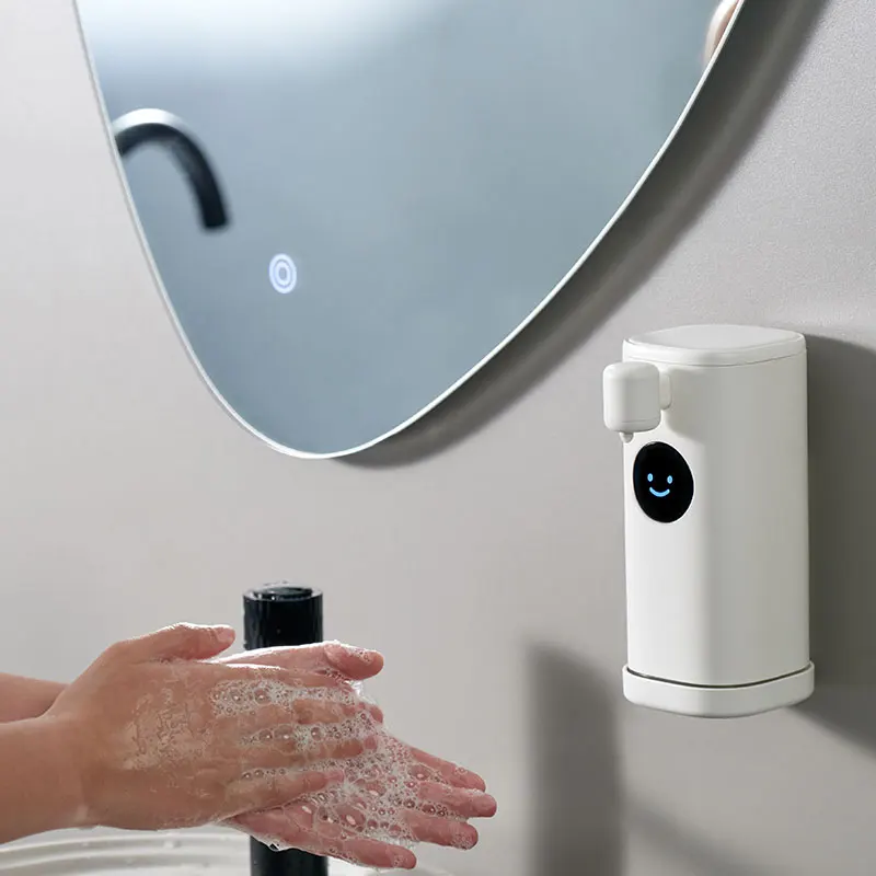 Smile Automatic Foam Soap Dispenser Touchless 3-Level Adjustable USB Rechargeable Large Capacity Waterproof for Kitchen Bathroom