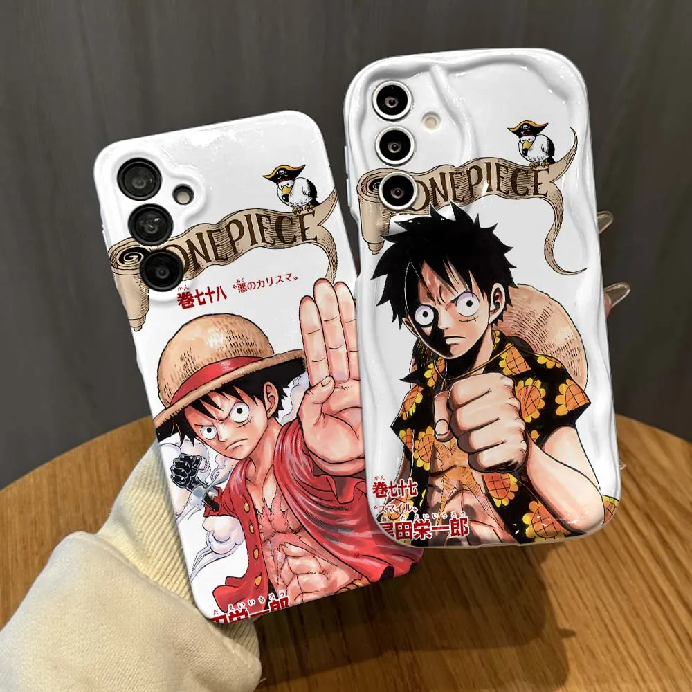 

One Piece Monkey D. Luffy For Samsung Galaxy A13 A15 A16 A06 A11 A12 A14 A05 M11 M12 F12 4G 5G Feilin Wave Oil Shell Phone Case