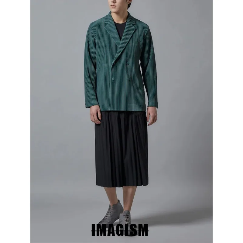 Miyake Pieghe Sette Pantaloni Da Uomo 2025 Autunno Nuovo Giapponese Senior Senso del Comfort Pieghettato Casual Allentato Sette Ombrello Pantaloni Da Uomo