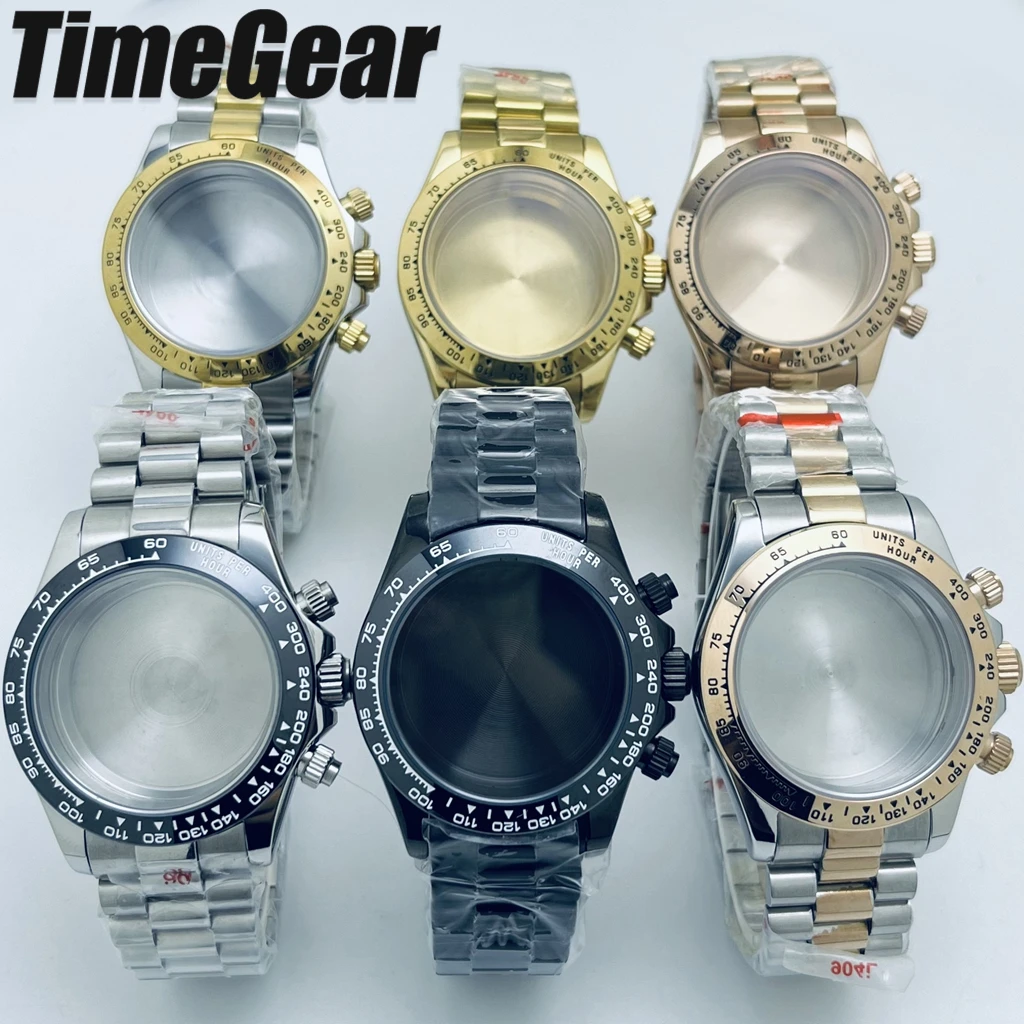

40mm VK63 Case 904L Sapphire Glass Water Resistant Case Daytona Luxury Men's Stainless Steel/Ceramic Bezel Watch Case