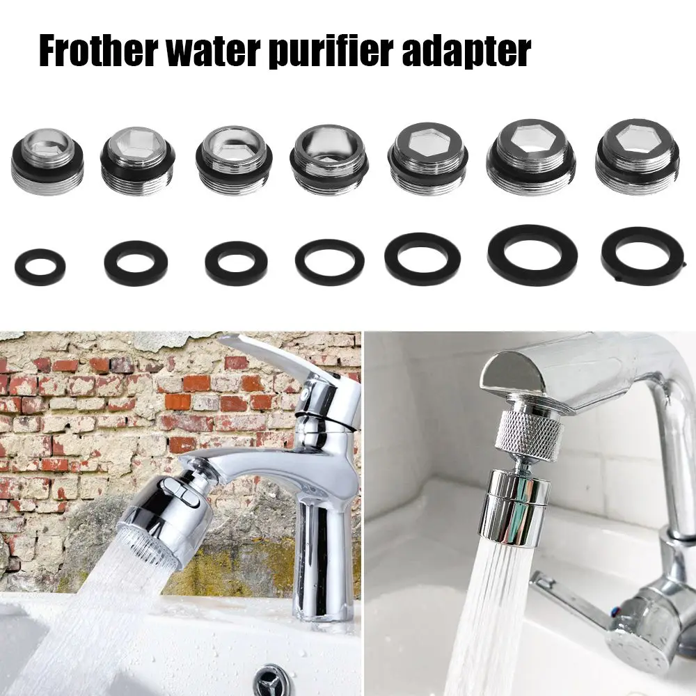 Tap Aerator Connector Accessories with Washer Adapter Water Saving Metal Outside Inside Thread Kitchen Faucet Purifier