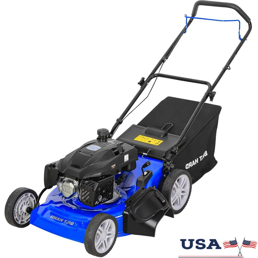 Gas Powered 201cc Engine Lawn Mower 21 Inch 3-in-1 Mulching Side Discharge Bagging Adjustable Height 9.0 ft. lb Torque Smooth