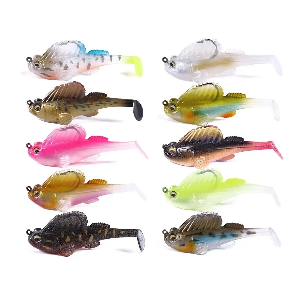 1pcs Silicone Dark Sleeper Wobbler Fishing Lure 7g 14g  Sinking Soft Lure Jig hook Swimbaits Bass Shad for Perch Tackle image 3