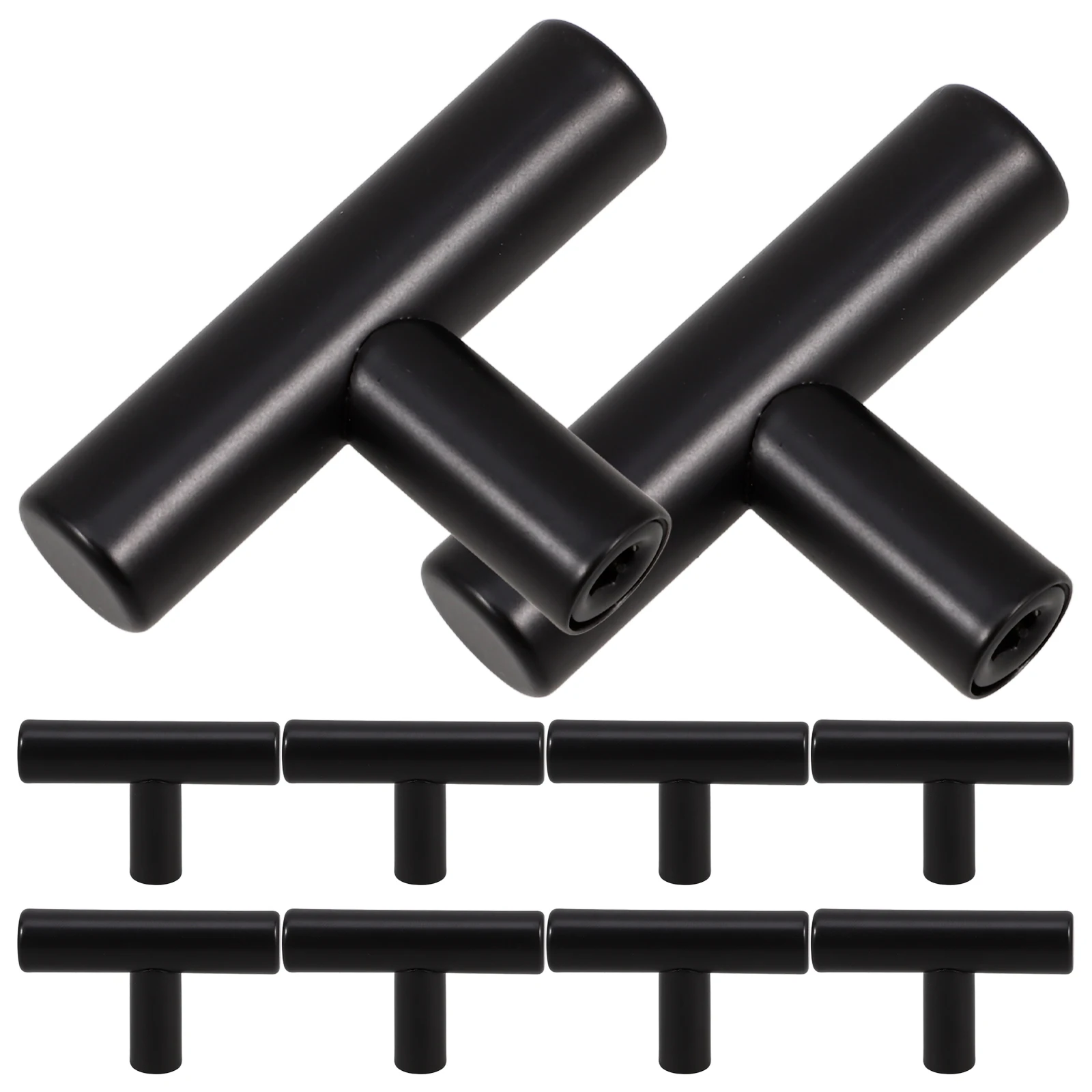 

10 Pcs Cabinet Handle Dresser Black Bathroom Knobs Barn Door Cupboard for Cabinets Handles Stainless Steel