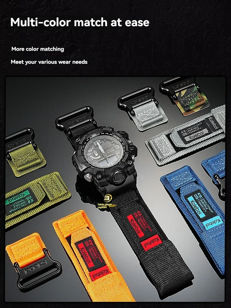 Upgraded Hook & Loop Nylon Strap for Casio G-SHOCK GWG-1000 Mudmaster 5463 Band, Men's Waterproof Shockproof Watch Accessories - view 2
