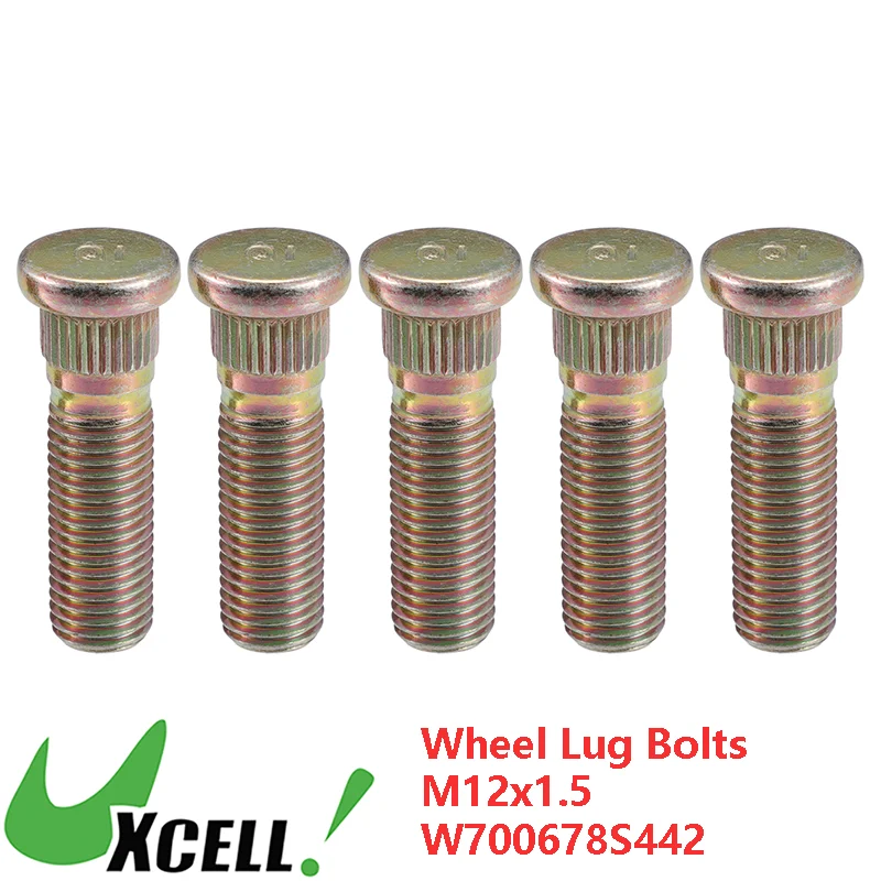 UXCELL 5pcs M12x1.5 Wheel Lug Bolts Bronze Tone Steel Studs for Ford Transit Connect XL XLT 2.0L L4 Gas 2010 No.W700678S442