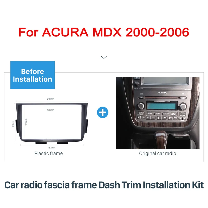 

2 Din Автомобильная радиоустановка Fascia ДЛЯ ACURA MDX 2000-2006 Автомобильная панель автомобильное аудио стерео крепление для приборной панели установочный комплект рамка пластина ободок