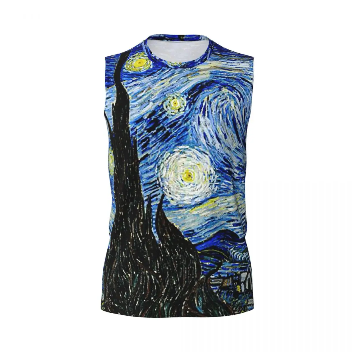Van Gogh Men Printed Sleeveless T-shirt Casual Hip Hop Street Style Beach Holiday Tank Tops