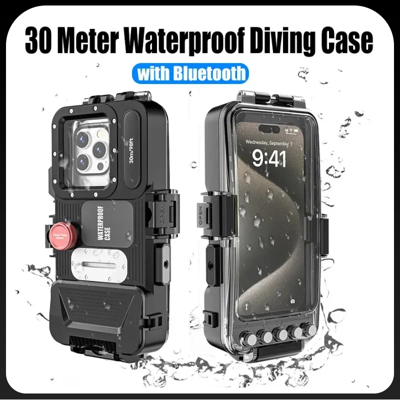 

Водонепроницаемый чехол для телефона 100ft Diving IPX8 30M, премиум-класса, с защитным корпусом и ремешком для подводной съемки, для iPhone и Samsung 6.9 дюймов