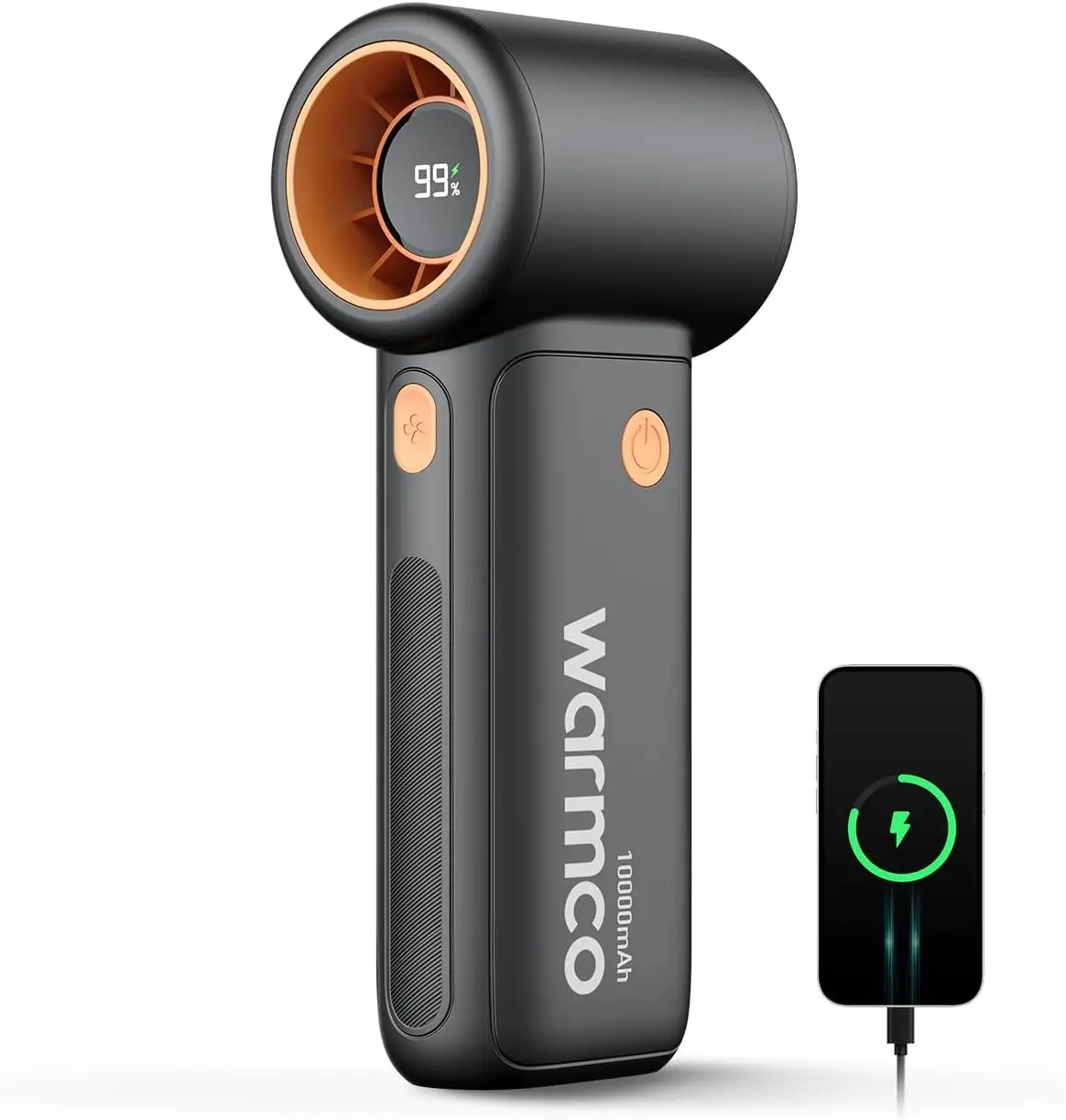 

10000mAh Turbo Portable Handheld Fan, [36H Long Runtime] USB Rechargeable Personal Mini Fan with 5 Speeds & LED Display