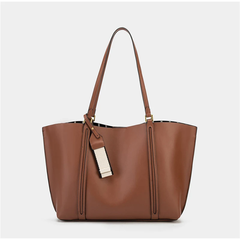 

Brand Women's Retro Shoulder Bag, Large Capacity Multi-layer Daily Commuter Bag Fashion Magnetic Buckle Design Tote Shopping Bag