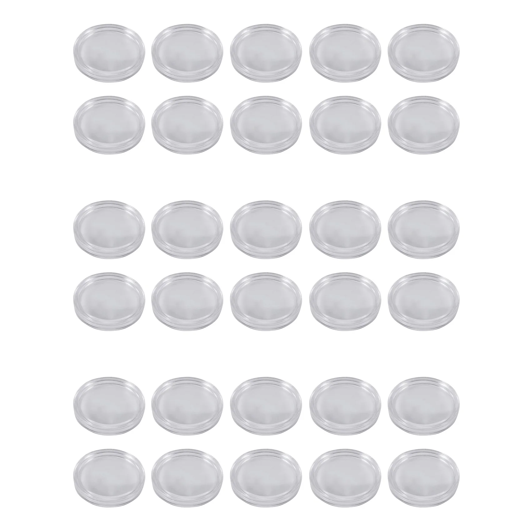 30個の小さな丸い透明プラスチックコインカプセルボックス33mm-ABQU