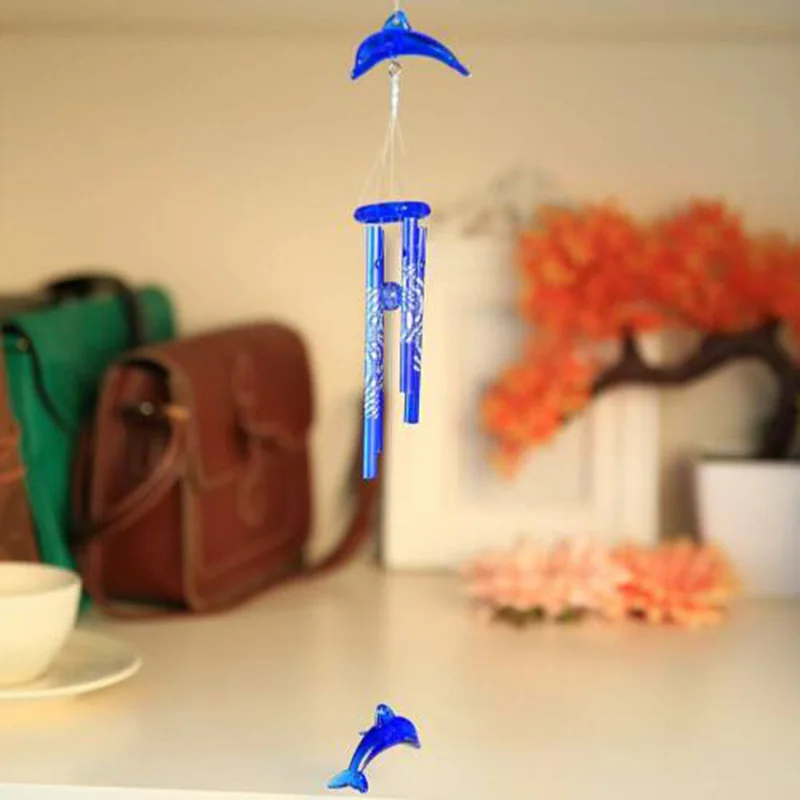 Office Bells Wind chime 40cm Ornament Pendant Sound 4 Tube Acrylic Creative Decoration Good luck Hanging Metal