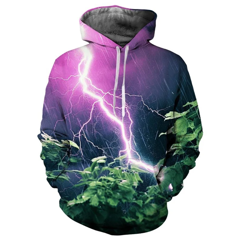 Natural Thunder Lightning 3D Print Hoodies Men Women Fashion Casual Sweatshirts Oversized Hoodie Pullovers Tracksuit Clothing