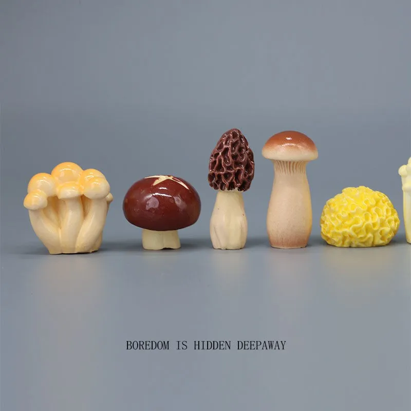 8 Stück Gemischte Mini-Harz-Pilz-Miniaturen, Mikro-Landschaft Feengarten-Zubehör, Topfpflanzen-Terrarium Bastel-DIY-Accessoire – Detail 5