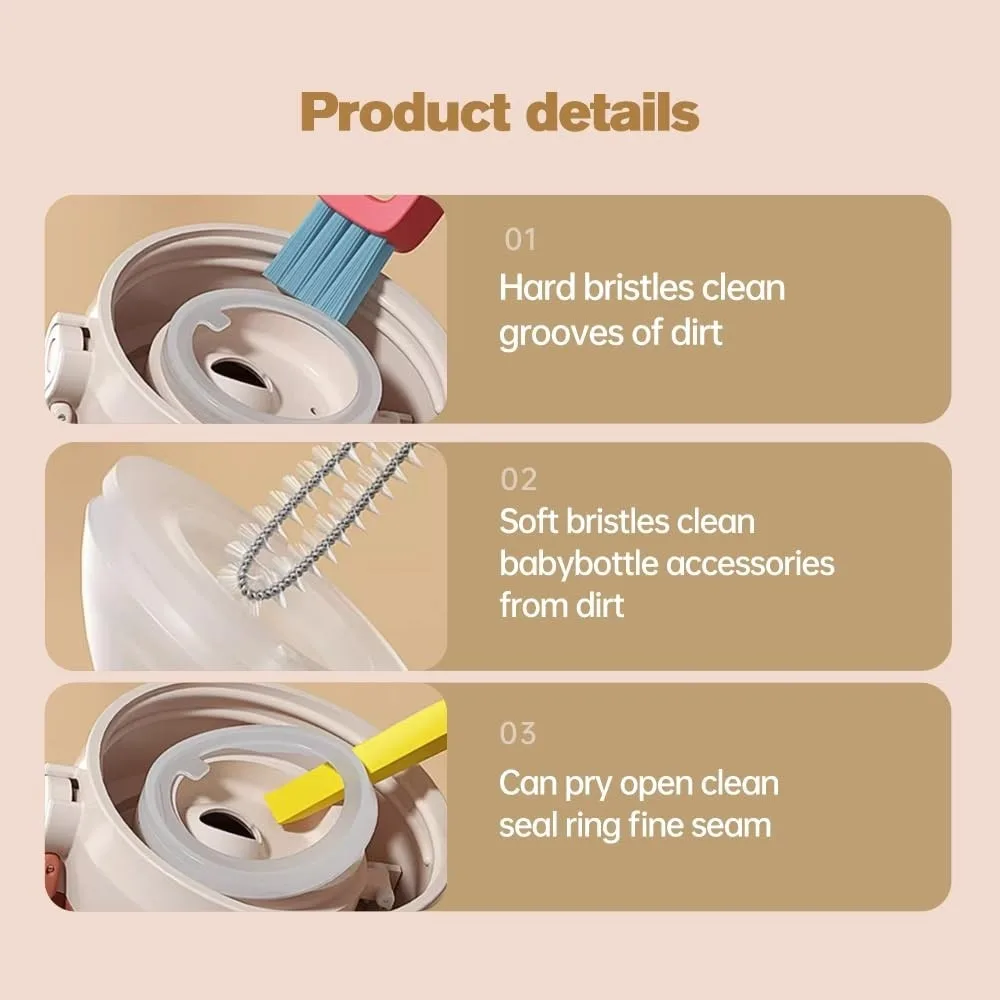 Multifunction Gap Cleaning Brush Cup Cover Baby Bottles Brush Flower Keyboard Groove Brush Window Dead Corner Cleaning Tools