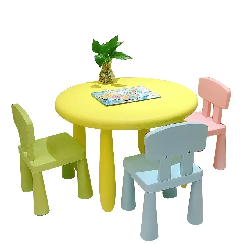 Pink Kawaii Early Education Kids Study Table and Chair Set Safe and Sturdy Furniture for Kindergarten Learning Play Baby Desk