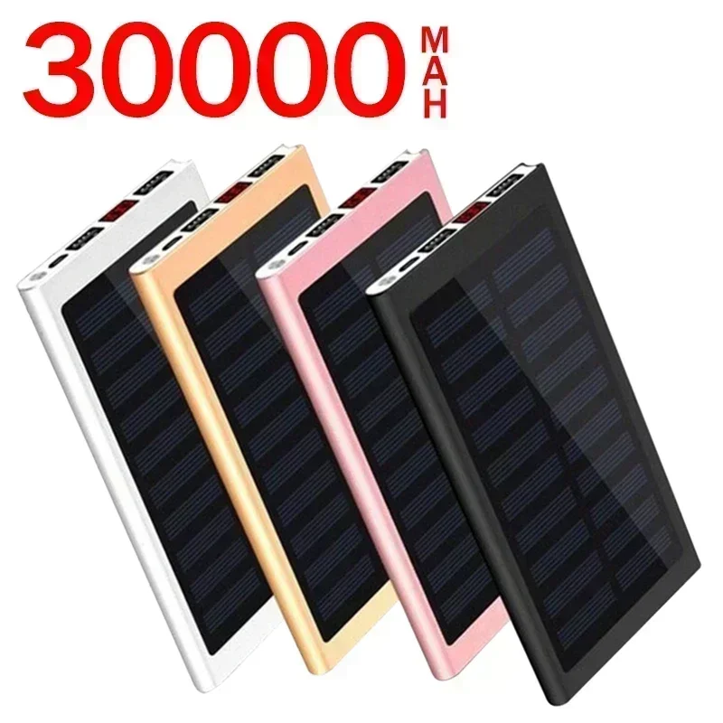 30000 mAh 2USB Slim Solar Wireless Charging Banco de potência portátil para iPhone LaptopSolar banco de potência sem fio 30000 mAh