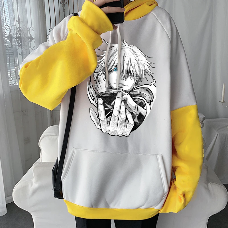 Anime Jujutsu Kaisen Harajuku Gojo Satoru Manga Hoodies Cool Cartoon Men Hip Hop Long Sleeve Plus Size Women Winter Sweatshirts