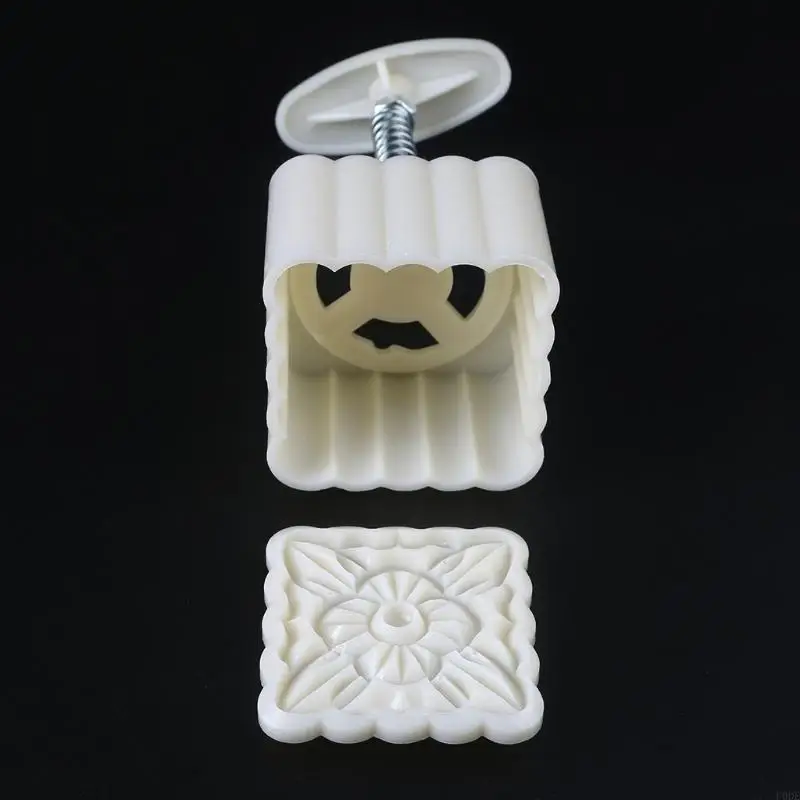 4 قطع من قوالب كعك القمر المربعة يدويًا لديكور كعكة القمر 100 جرام أداة صنع المعجنات بنفسك