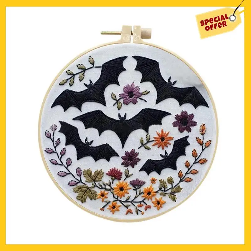 AAAG-Non-Finished Halloween Series, Cross-Stitch Bag, Embroidery Bag For Beginners, DIY Decoration Home Room