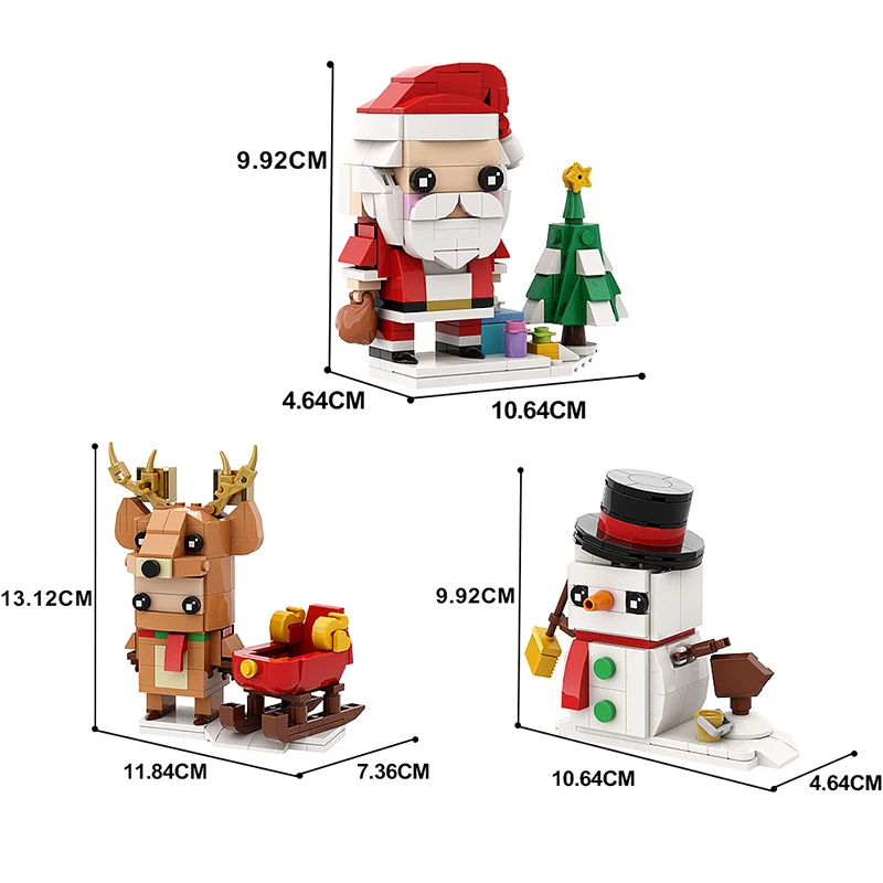 Gobricks moc natal papai noel blocos de construção boneco de neve figura igreja árvore veados mini tijolos brinquedos para crianças presentes natal