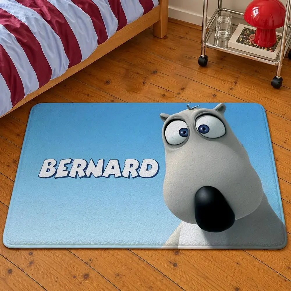 Cartoon Bernard Polar Bear Lloyd Eva Floor Mat Soft Flannel Entrance Doormat Non-Slip Washable Rug For Bedroom Home Decor