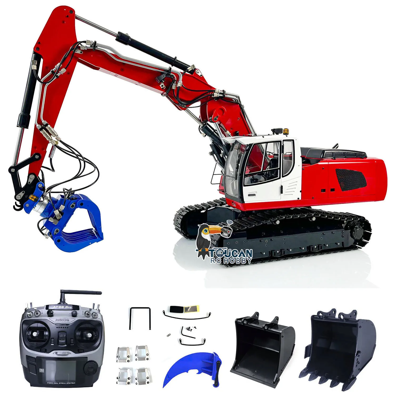 MTM 1/14 Hydraulic RC Excavator Model 946 3 Arms Tracked Painted Assembled Remote Control Earth Digger W/O Battery Toys TH22730