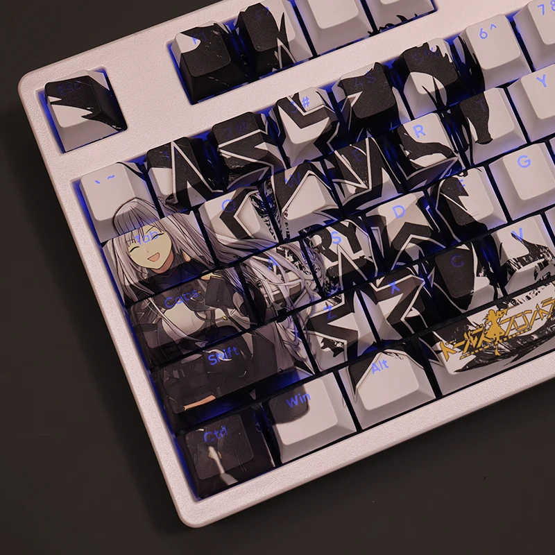 AK12 108 Keycap Girls Frontline Game PBT DYE Sublimation Light Transmitting Cherry Switch Cross Key Cover Mechanical Keyboard