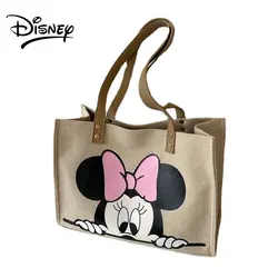 Disney Women's Bag Canvas Minnie Shoulder Bag for Girls Crossbody Bag Daisy Mickey Mouse Donald Duck Luxury Durable Handbags