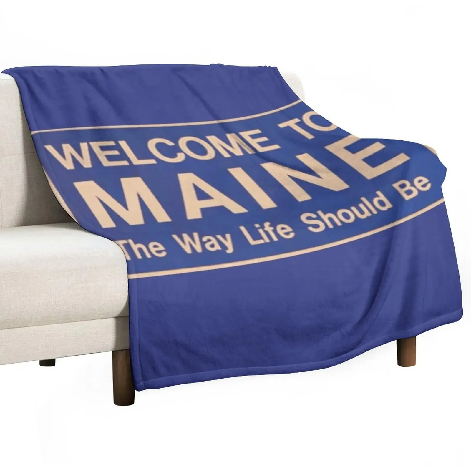 

New Welcome to Maine Throw Blanket Weighted Giant Sofa Soft Big Bed linens Blankets