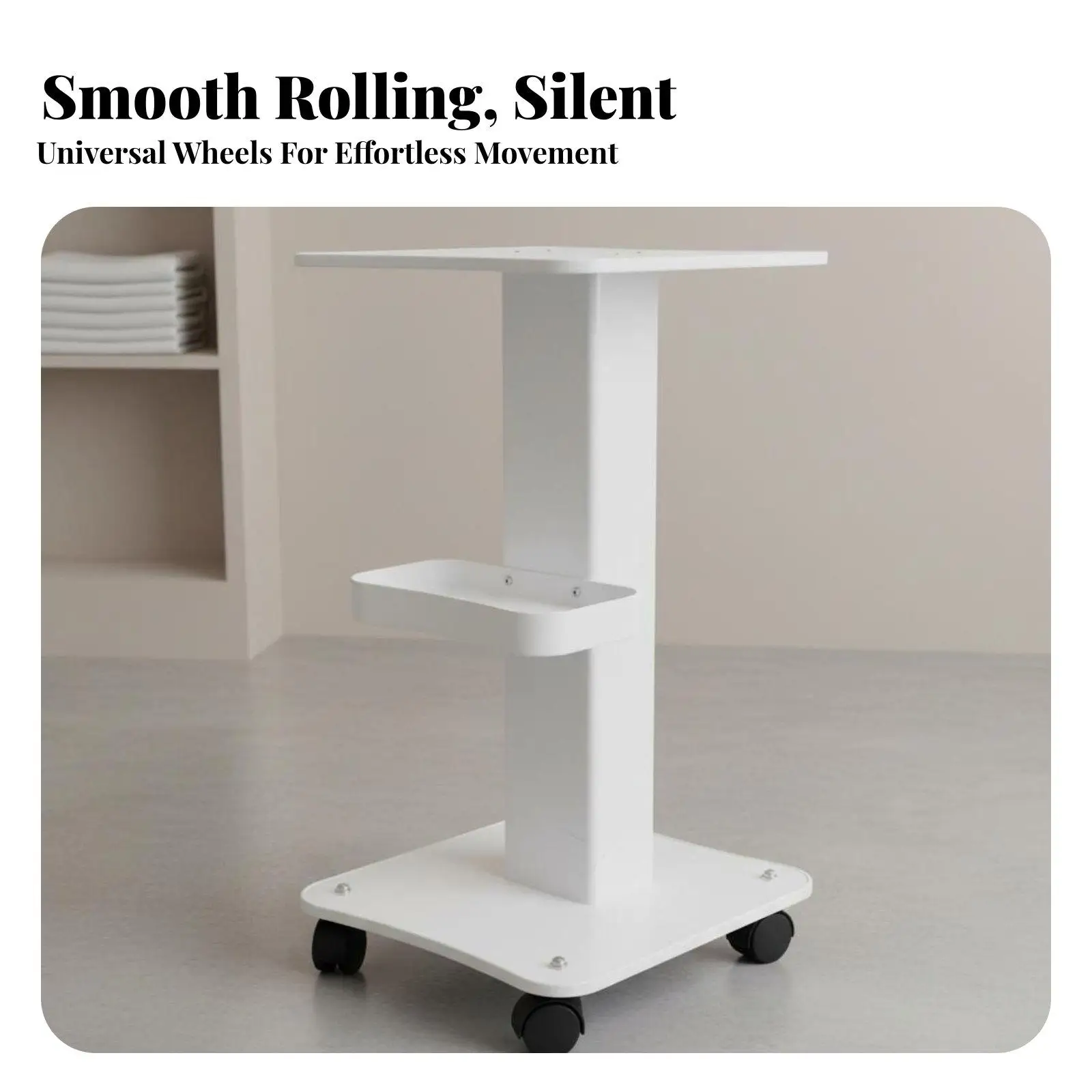 Multi Purpose Beauty Cart with 360 Degree Silent Casters for Professional Aesthetics Clinic Tool Holder