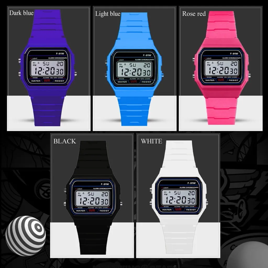 Women Fashion Led Electronic Watch Famous Brand Sports Watches Multi-Function Silicone Dress Wristwatches One Piece Dropshipping