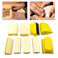 9Pcs Hand Sanding Block Pad Set Hook And Loop Assorted Shaped Sanding Disc Holder Grinding Sponge Abrasive Tool Manual Grinding