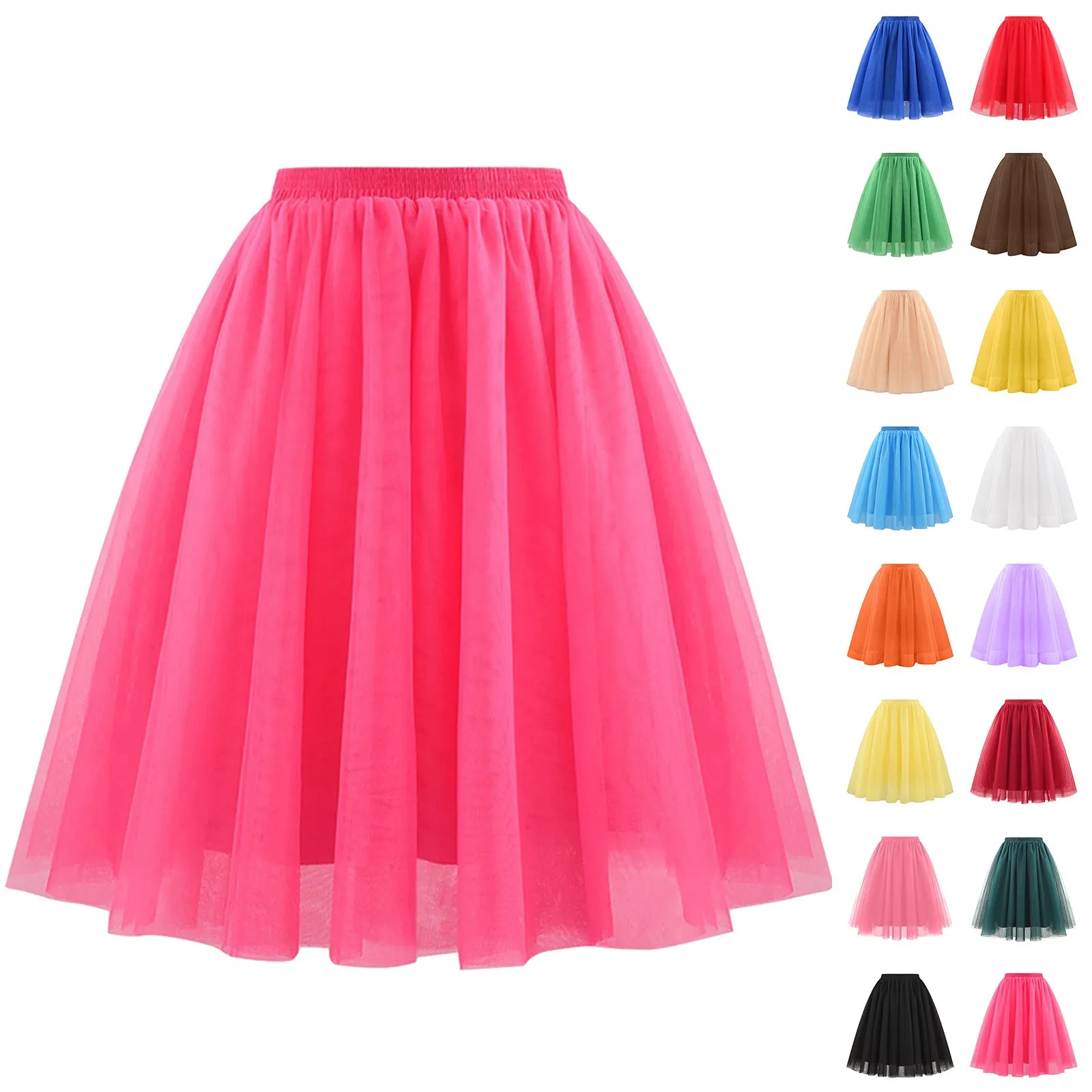 Tutu Skirt For Women 50s Skirt Retro Party Tulle Ballet Rockabilly Petticoat Underskirt Dance Dress Cosplay Mesh Skirt