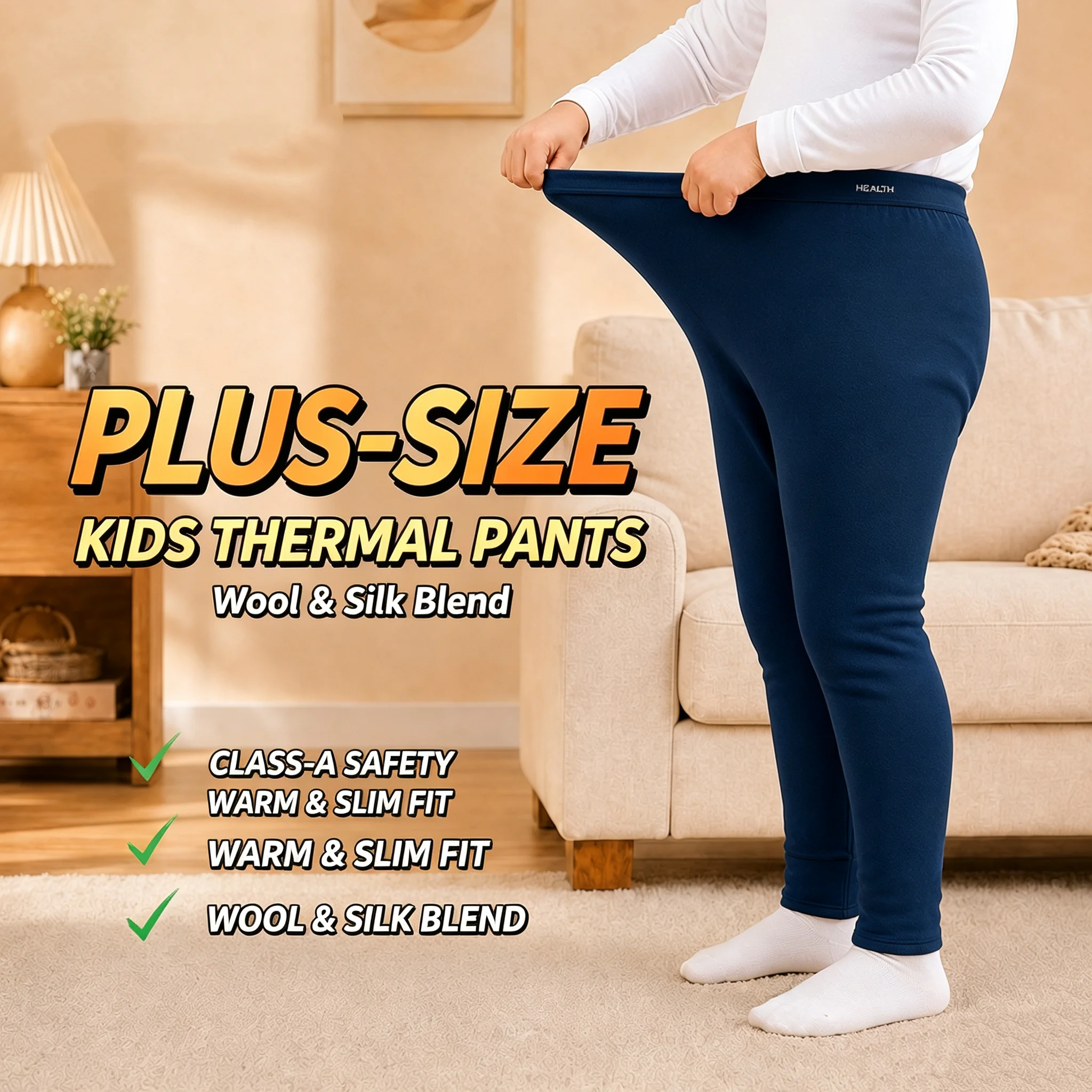 2026 Kids 100% Merino Woo Children Fleece Thickened Thermal Pants Leggings Line Pajama Boys and Girls Autumn and Winter Trousers