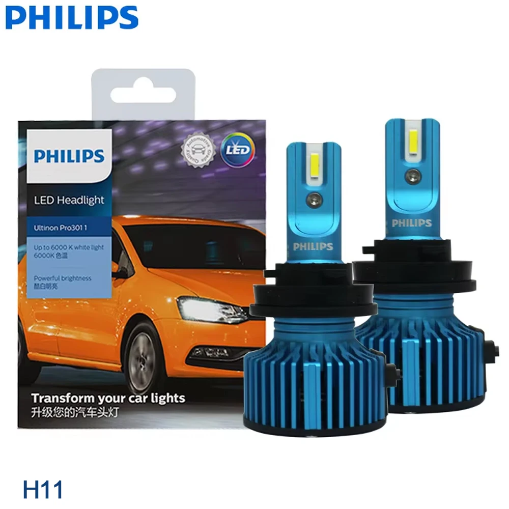 Philips Ultinon Pro3011 LED H11 Автомобильный головной фонарь 12/24 В 6000 К PGJ19 40 Вт Ярко-белый оригинальный модернизированный дальний ближний свет 11362U3011X2 Philips Ultinon Pro3011 LED H11 Автомобильный головной фонарь 12/24 В 6000 К PGJ19 40 Вт Ярко-белый оригинальный модернизированный дальний ближний свет 11362U3011X2