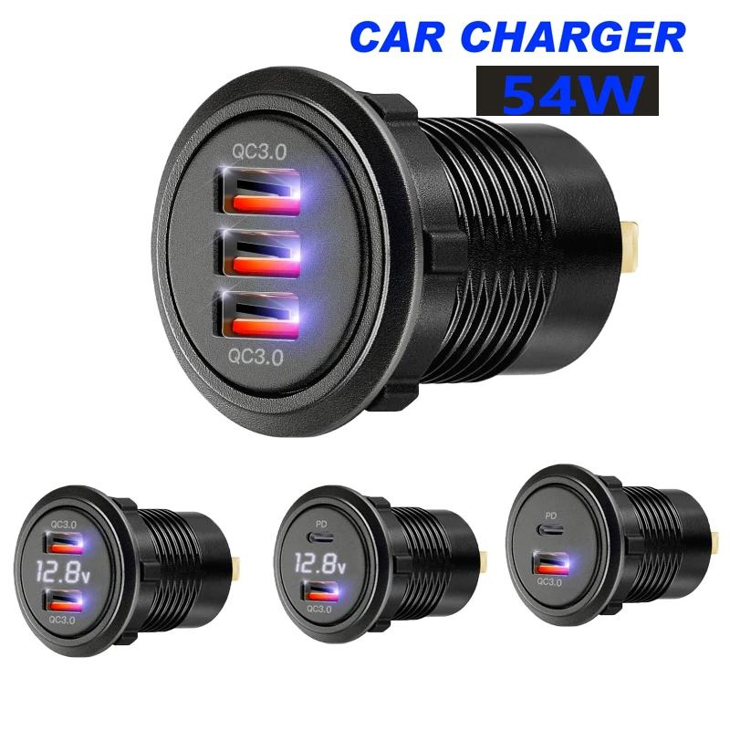 

12v usb steckdose prise usb c voiture diy car socket Car usb extension socket 12V/24V Triple USB C Car Charger Socket USB Outlet