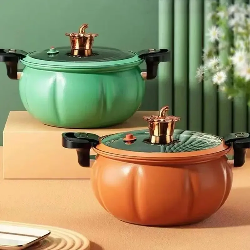 

8L Orange Pumpkin Micro Pressure Pot New Home Type Soup Pot Multifunctional Non Stick Pot Gas Stove Universal Soup Pot