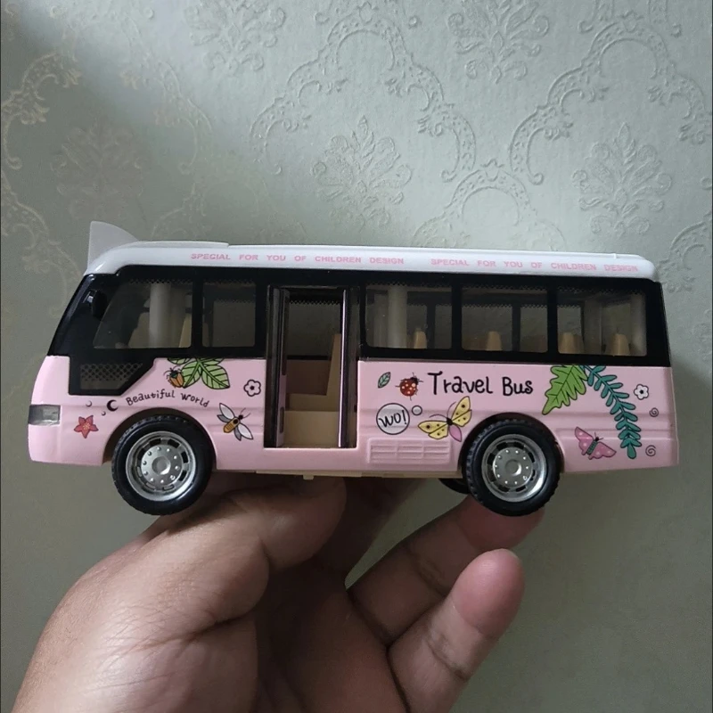 Children's Day Gift Alloy City Bus Sound & Light Effects Friction Power Role-Play Toy Develops Social Skills for 3 4 5 6 Yrs Old