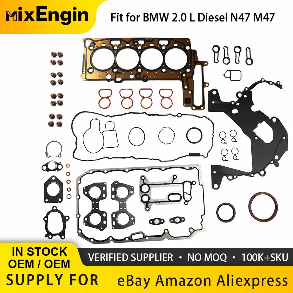 Engine Parts Valve Cover Repair Kit Cylinder Head Gasket Set Fit 2.0 L Diesel N47 M47 FOR BMW X1 X3 3 5 Series 320d 120d L4 2.0L