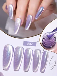 10ml Reflective Cat Eye Gel Nail Polish Magnetic UV LED Soak Off Gel Lacquer Semi Permanent Crystal Cat's Eye 6-Color Set